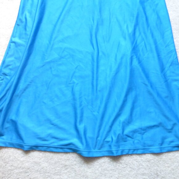 LA SENZA bright blue silky satin halter babydoll slip dress - Picture 5 of 10